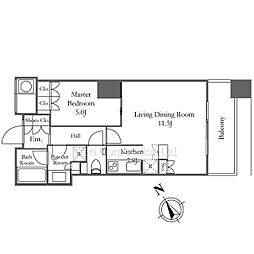 ザ・パークハウス西新宿タワー60 1LDKの間取図画像