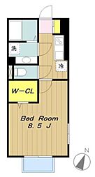 ルインズ・イン・マルヤマA 1階1Kの間取り