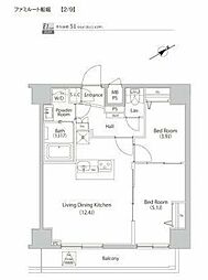 ファミルート船堀 2LDKの間取図画像