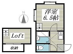 パンシオン板橋区役所前 ワンルームの間取図画像