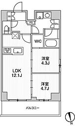 リテラス南千住サウス 2LDKの間取図画像