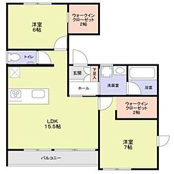 LAQUE YUKIGAYA 2LDKの間取図画像