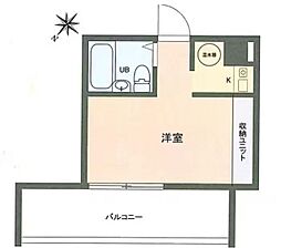 西新宿カーネル ワンルームの間取図画像