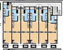 川越市仙波町1丁目アパート ワンルームの間取図画像