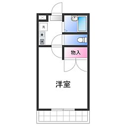レオパレス二色ノ浜A棟 ワンルームの間取図画像
