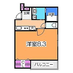 フジパレス堺東雲 1Kの間取図画像