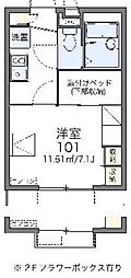 レオパレスOMOTE3 1Kの間取図画像