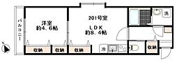 シャルムソレイユ2 1LDKの間取図画像