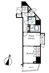 コンシェリア西新宿 1DKの間取図画像