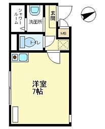 ロッシェル相模原2号棟 ワンルームの間取図画像