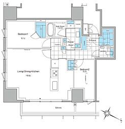 ルフォンプログレ北新宿 2LDKの間取図画像