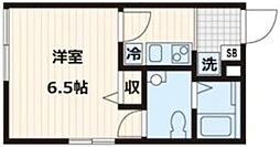 Fullea 二子玉川 2階1Kの間取り