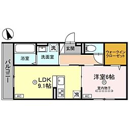 パサログランデ綾之町 1LDKの間取図画像