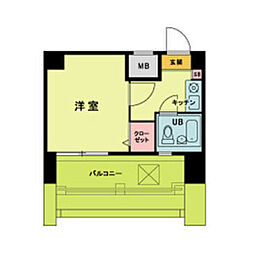 ラ・レジダンス・ド・大濠公園 1Kの間取図画像