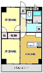 高知インターマンション 2DKの間取図画像