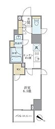 プランドール水天宮 1Kの間取図画像