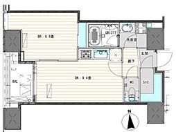 ホワイトタワー浜松町 1LDKの間取図画像