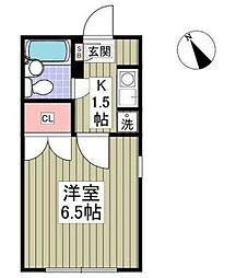 ヤングヒルズ越谷 1Kの間取図画像