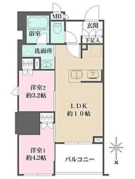 ルフォンプログレ元浅草マークス 2LDKの間取図画像