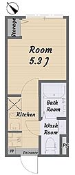 プルミエール柴又 1Kの間取図画像
