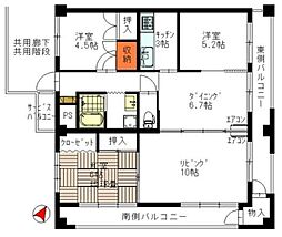 サンライフ本町 5階3LDKの間取り