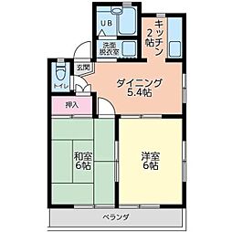 ドエル陽光台 2DKの間取図画像