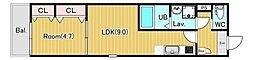 ジーメゾン千葉浜野クオリ 1LDKの間取図画像