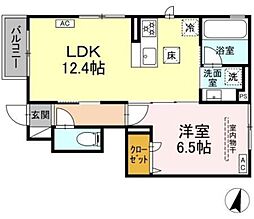 ヒラソル江田 1LDKの間取図画像