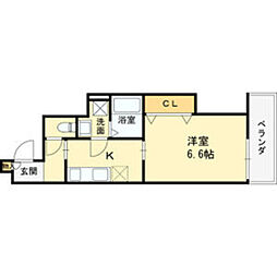 クレアール西今川 1Kの間取図画像