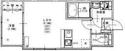 蕨市錦町6丁目アパート 1LDKの間取図画像