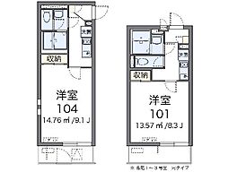 CLEINOオールミエール天神 1Kの間取図画像