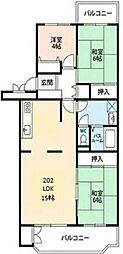 あやせグリーンハイツ8号棟 3LDKの間取図画像