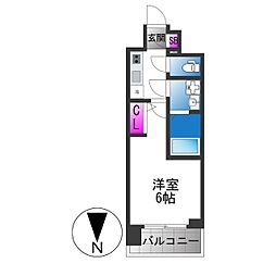 エスリード大阪城EAST 1Kの間取図画像