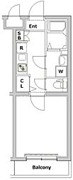 グランヴァン西馬込4 1Kの間取図画像