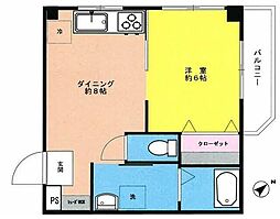 コーポ東豊 1DKの間取図画像