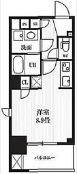 PEAKSカンダ 1Kの間取図画像