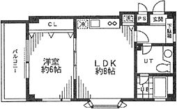 アルファイースト 1LDKの間取図画像