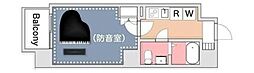 グランスクエア 1Kの間取図画像