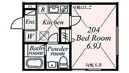 カトリエム湘南藤沢 1Kの間取図画像