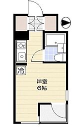 国分寺シティハイツ ワンルームの間取図画像