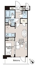 世田谷区三宿1丁目マンション 1LDKの間取図画像