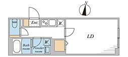 LEGALAND桜新町ANNEX 1Kの間取図画像