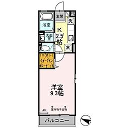 エスペランサ 1Kの間取図画像