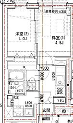 品川区西中延2丁目マンション 2Kの間取図画像