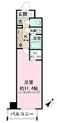 ファインクレスト健和 1Kの間取図画像