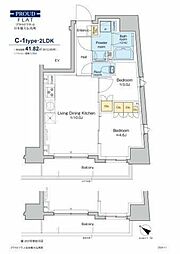 プラウドフラット日本橋大伝馬町 2LDKの間取図画像