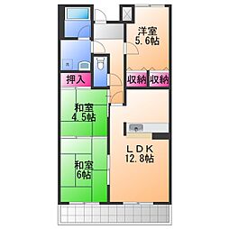 リップルコート和泉中央 3LDKの間取図画像