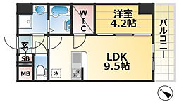 ソルテラスKOBE 1LDKの間取図画像