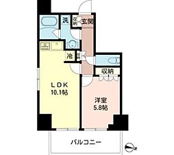 MFPRコート木場公園 1DKの間取図画像