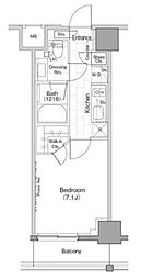 ザ・パークハビオ早稲田 1Kの間取図画像